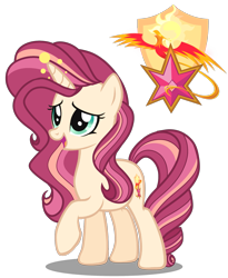 Size: 2269x2762 | Tagged: safe, artist:harmonyvitality-yt, oc, oc only, oc:aurora shimmer, pony, unicorn, g4, base used, bio in description, cutie mark, female, glowing, glowing horn, high res, horn, mare, nexgen, offspring, parent:flash sentry, parent:sunset shimmer, parents:flashimmer, raised hoof, simple background, solo, transparent background