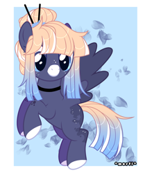 Size: 2800x3200 | Tagged: safe, artist:morfi, oc, oc only, oc:kimono silk, pegasus, pony, cute, facial markings, female, flying, gradient mane, high res, mare, white muzzle