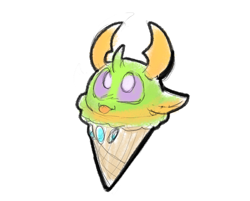 Size: 881x708 | Tagged: safe, artist:zutcha, thorax, changedling, changeling, g4, cute, food, food changedling, food changeling, ice cream, ice cream changedling, ice cream changeling, ice cream cone, inanimate tf, king thorax, male, silly, simple background, sketch, solo, tongue out, transformation, white background
