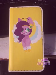 Size: 3024x4032 | Tagged: safe, artist:anwa-gows-uwu, pipp petals, pegasus, pony, g5, female, floating eyebrows, mare, phone case, photo, solo, traditional art