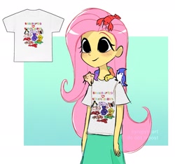 Size: 2163x2024 | Tagged: safe, artist:syrupyyy, fluttershy, human, equestria girls, g4, beanie babies, clothes, high res, humanized, skirt