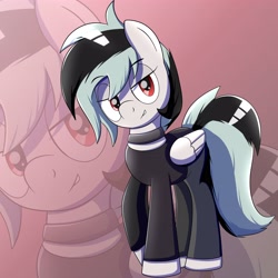 Size: 4096x4096 | Tagged: safe, artist:trackheadtherobopony, oc, pegasus, pony, goth, looking at you, nightrage bloodlust, solo, zoom layer
