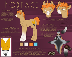 Size: 1000x800 | Tagged: safe, artist:foxfaces-world, oc, oc only, oc:foxface, pony, unicorn, male, reference sheet, solo, stallion