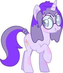 Size: 2324x2686 | Tagged: safe, artist:mint-light, artist:muhammad yunus, oc, oc only, oc:glass sight, pony, unicorn, base used, blushing, gift art, glasses, grin, heart, heart eyes, high res, looking at you, medibang paint, simple background, smiling, smiling at you, solo, teeth, transparent background, vector, wingding eyes
