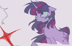 Size: 924x594 | Tagged: safe, artist:dulcesilly, twilight sparkle, pony, unicorn, g4, open mouth, solo, unicorn twilight, windswept mane