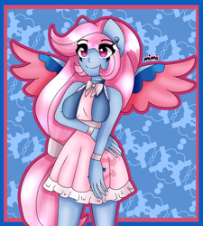 Size: 2338x2597 | Tagged: safe, artist:dazzlingmimi, wind whistler, equestria girls, g1, g4, breasts, busty wind whistler, clothes, cute, cutie mark on clothes, equestria girls-ified, g1 to equestria girls, generation leap, high res, ponied up, smiling, solo