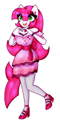 Size: 1680x3440 | Tagged: safe, artist:dazzlingmimi, lovestruck, equestria girls, g4, breasts, busty lovestruck, clothes, cute, cutie mark on clothes, equestria girls-ified, eyes over hair, heart hands, open mouth, ponied up, raised leg, simple background, solo, transparent background