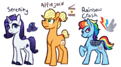 Size: 900x497 | Tagged: safe, artist:computerstickman, applejack, rainbow dash, rarity, pony, g4, alternate cutie mark, amputee, artificial wings, augmented, prosthetic limb, prosthetic wing, prosthetics, simple background, transparent background, wings
