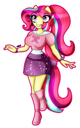 Size: 1864x2980 | Tagged: safe, artist:dazzlingmimi, honeybelle, equestria girls, g4, breasts, busty honeybelle, equestria girls-ified, ponied up, raised leg, simple background, solo, transparent background