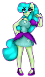 Size: 1743x2968 | Tagged: safe, artist:dazzlingmimi, green jewel, equestria girls, g4, breasts, busty green jewel, equestria girls-ified, hand on hip, ponied up, simple background, smiling, solo, transparent background