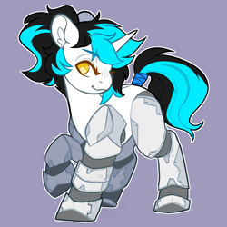 Size: 1100x1100 | Tagged: safe, oc, oc:flawless ice, cyborg, ponytail, solo, tail, tail wrap