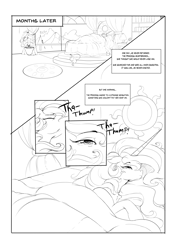 Size: 4093x5787 | Tagged: safe, artist:thelunarmoon, princess celestia, alicorn, pony, g4, bedroom, celestia's bedroom, comic, female, lineart, solo