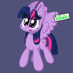 Size: 2048x2048 | Tagged: safe, artist:silvaqular, twilight sparkle, alicorn, pony, g4, blue background, female, high res, mare, simple background, solo, twilight sparkle (alicorn)