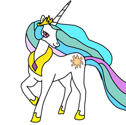 Size: 725x720 | Tagged: safe, princess celestia, alicorn, pony, rapidash, g4, digital art, female, jewelry, mare, pokémon, regalia, simple background, solo, transparent background