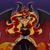 Size: 1134x1134 | Tagged: safe, alternate version, artist:indigohatetrain, sunset shimmer, human, equestria girls, g4, alternate design, fangs, female, horns, solo, sombra eyes, sunset satan