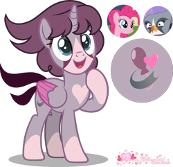Size: 1973x1901 | Tagged: dead source, safe, artist:muhammad yunus, artist:pegasski, pinkie pie, oc, alicorn, bird, bird pone, earth pony, falcon, hybrid, peregrine falcon, pony, g4, angry birds, angry birds 2, base used, crossover, crossover shipping, female, happy, heart, interspecies, interspecies offspring, lesbian, magical lesbian spawn, mare, medibang paint, offspring, open mouth, open smile, parent:pinkie pie, parent:silver, parents:silverpie, peale's falcon, shipping, silver (angry birds), silverpie, simple background, smiling, transparent background, watermark
