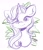 Size: 1603x1850 | Tagged: safe, artist:saphypone, starlight glimmer, pony, unicorn, g4, bust, ear fluff, plant, portrait, simple background, sketch, smiling, solo, white background