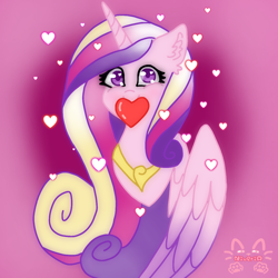 Size: 1280x1280 | Tagged: safe, artist:niveria25, princess cadance, alicorn, pony, g4, female, hearts and hooves day, mare, solo