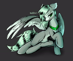 Size: 1920x1606 | Tagged: safe, artist:blazingstred, oc, oc only, oc:jade stonesetter, pegasus, pony, collar, female, mare, simple background, solo