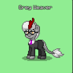 Size: 558x558 | Tagged: safe, oc, oc only, kirin, pony, pony town, clothes, crystal curtain: world aflame, glasses, green background, necktie, simple background, solo