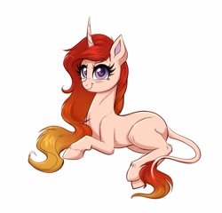 Size: 3637x3492 | Tagged: safe, artist:confetticakez, oc, oc only, classical unicorn, pony, unicorn, curved horn, female, high res, horn, leonine tail, simple background, solo, white background