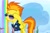 Size: 2160x1447 | Tagged: safe, screencap, spitfire, pegasus, pony, g4, my little pony: friendship is magic, the washouts (episode), clothes, cloud, cropped, drill sergeant, female, flag, flag pole, mare, necktie, rainbow waterfall, solo, spitfire's tie, spitfire's whistle, suit, sunglasses, uniform, whistle, whistle necklace, wonderbolts dress uniform