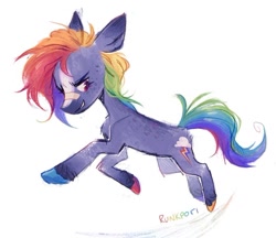 Size: 776x671 | Tagged: safe, artist:lutraviolet, rainbow dash, earth pony, pony, g4, race swap