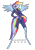 Size: 723x1023 | Tagged: safe, artist:vautaryt, part of a set, rainbow dash, pegasus, anthro, unguligrade anthro, g4, beach ball, clothes, eyes closed, hand on hip, simple background, solo, spread wings, swimsuit, transparent background, wetsuit, wings