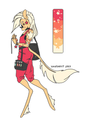 Size: 723x1023 | Tagged: safe, artist:vautaryt, oc, oc only, oc:star catcher, anthro, unguligrade anthro, simple background, solo, tattoo, transparent background