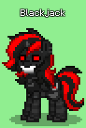 Size: 552x816 | Tagged: safe, oc, oc only, oc:blackjack, cyborg, cyborg pony, pony, fallout equestria, fallout equestria: project horizons, pony town, cyborg alicorn, fake alicorn, fanfic art, green background, simple background, solo