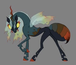 Size: 1342x1146 | Tagged: safe, artist:lutraviolet, queen chrysalis, changeling, original species, g4, concave belly, long legs, redesign, skinny, tall, thin, thin legs