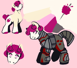 Size: 640x560 | Tagged: safe, artist:bagajewsky, oc, oc only, oc:raspberry cake, earth pony, pony, fallout equestria, applejack's rangers, armor, female, mare, simple background, unshorn fetlocks