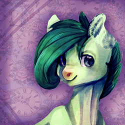 Size: 700x700 | Tagged: safe, artist:temary03, oc, oc only, earth pony, pony, abstract background, bust, earth pony oc, smiling, solo