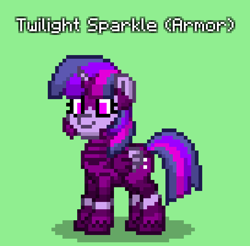 Size: 816x804 | Tagged: safe, twilight sparkle, alicorn, pony, pony town, g4, armor, green background, simple background, solo, twilight sparkle (alicorn)