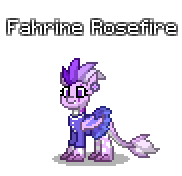 Size: 182x176 | Tagged: safe, artist:dematrix, oc, oc only, oc:fahrine rosefire, dragon, pony, pony town, clothes, dragoness, female, pixel art, simple background, solo, transparent background
