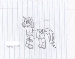 Size: 3110x2450 | Tagged: safe, artist:xyclone, oc, oc only, oc:xyclone, pony, high res, male, solo, stallion, traditional art