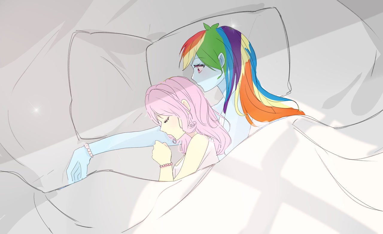 #3077079 - safe, artist:angel_bunny18, fluttershy, rainbow dash, human ...