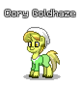 Size: 166x176 | Tagged: safe, artist:dematrix, oc, oc only, oc:qory goldhaze, pony, unicorn, pony town, clothes, male, pixel art, simple background, solo, stallion, transparent background