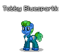 Size: 196x176 | Tagged: safe, artist:dematrix, oc, oc only, oc:tobby bluesparkk, pegasus, pony, pony town, clothes, male, pixel art, simple background, solo, stallion, transparent background