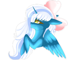 Size: 1054x823 | Tagged: safe, artist:sakimiaji, oc, oc only, oc:fleurbelle, alicorn, pony, alicorn oc, bow, crossed legs, female, hair bow, horn, mare, simple background, smiling, solo, transparent background, wings, yellow eyes