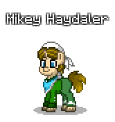 Size: 166x176 | Tagged: safe, artist:dematrix, oc, oc only, oc:mike haydaler, earth pony, pony, pony town, clothes, male, pixel art, simple background, solo, stallion, transparent background