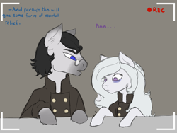 Size: 1600x1200 | Tagged: safe, artist:shadypixels, oc, oc:constantine, oc:sullen skies, pegasus, pony, fallout equestria, enclave, enclave uniform, pegasus oc, uniform