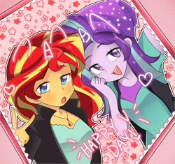 Size: 2193x2061 | Tagged: safe, artist:parappaya, starlight glimmer, sunset shimmer, human, equestria girls, g4, duo, female, high res, lesbian, ship:shimmerglimmer, shipping
