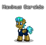 Size: 180x176 | Tagged: safe, artist:dematrix, oc, oc only, oc:maximus geraldo, pegasus, pony, pony town, clothes, male, pixel art, simple background, solo, transparent background