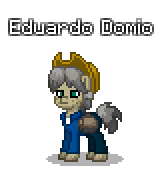 Size: 162x176 | Tagged: safe, artist:dematrix, oc, oc only, oc:eduardo domio, earth pony, pony, pony town, clothes, male, pixel art, simple background, solo, transparent background