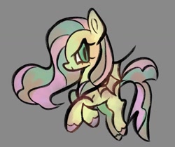 Size: 1489x1248 | Tagged: safe, artist:rennynation, fluttershy, pegasus, pony, g4, alternate hairstyle, bat wings, flying, looking at you, slit pupils, smiling, solo, spread wings, wings
