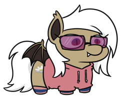 Size: 752x586 | Tagged: safe, artist:jargon scott, oc, oc:aurora blossom, bat pony, pony, clothes, commission, female, mare, simple background, socks, solo, squatpony