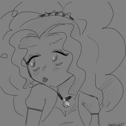 Size: 1280x1280 | Tagged: safe, adagio dazzle, human, equestria girls, g4, female, monochrome, sketch, solo