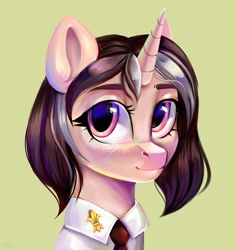 Size: 2400x2540 | Tagged: safe, artist:ske, oc, oc only, pony, unicorn, clothes, high res, looking at you, necktie, shirt, solo