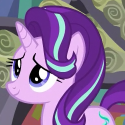 Size: 250x250 | Tagged: safe, edit, edited screencap, screencap, starlight glimmer, pony, unicorn, g4, the crystalling, cropped, female, mare, mirrored